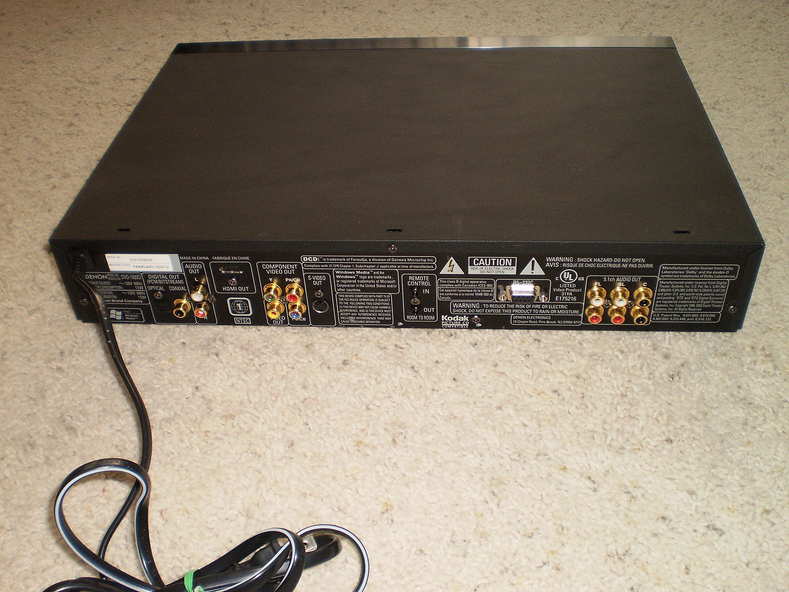 Denon DVD 1930 DVD Player (DivX Certified, Upscaling 1080p, HDMI