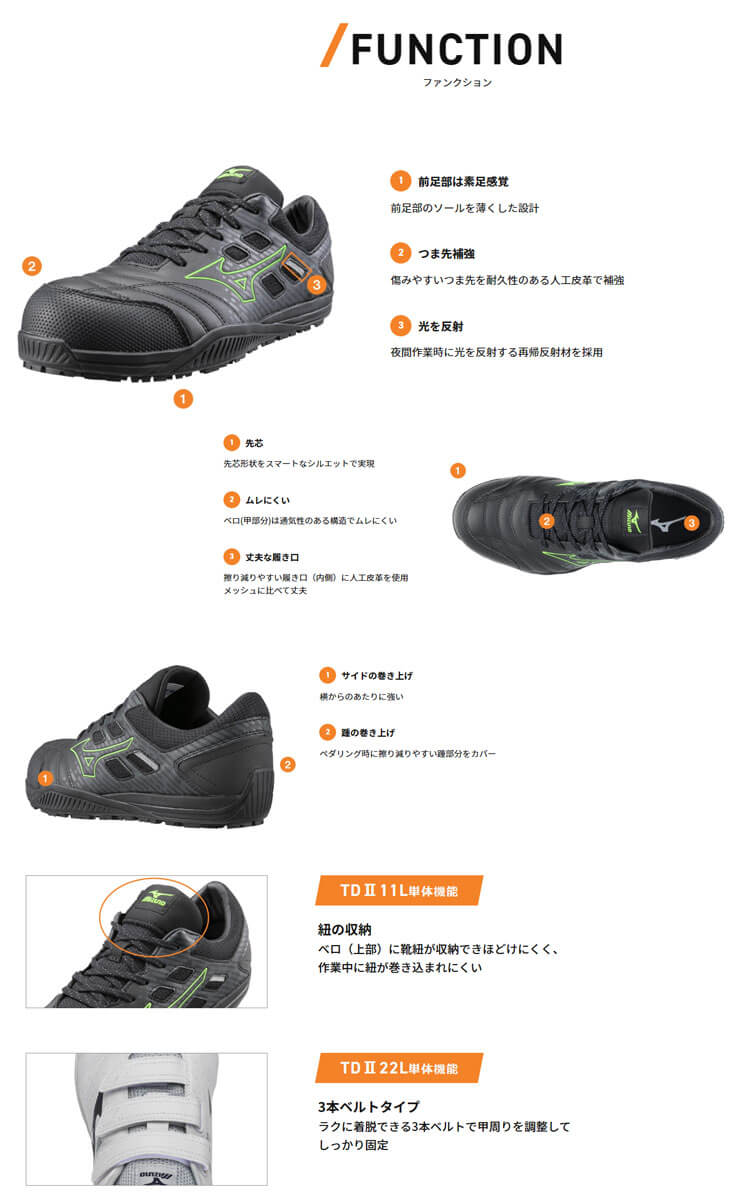 安全靴 ミズノ mizuno オールマイティ TD II 11L F1GA2300｜作業服