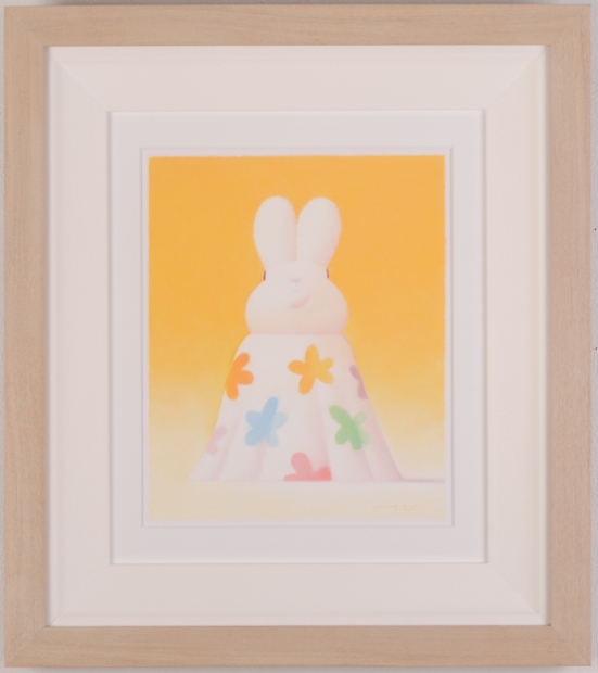 パステル画の絵画で渡辺宏が描いたウサギの絵「お気に入りの