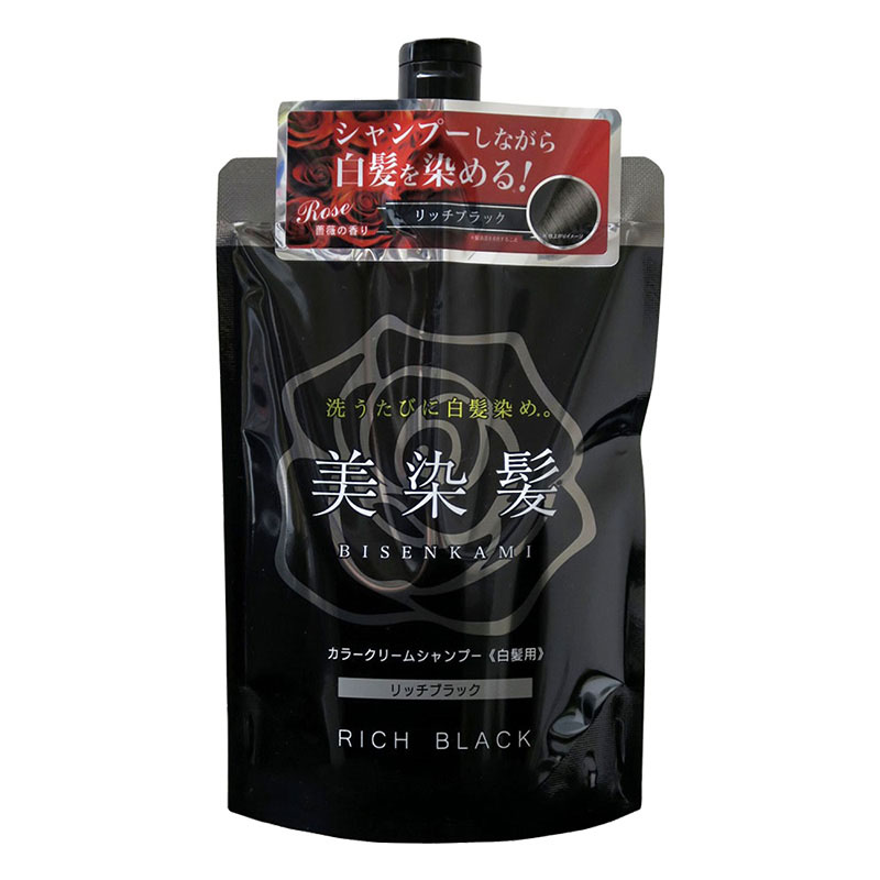 美染髪カラークリームシャンプー リッチブラック 400g ｜ ミスター