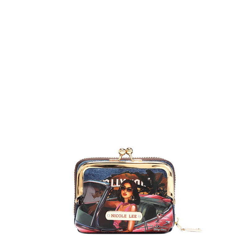 Mini Julia Kiss Lock Wallet, Vegan Leather Accordion Card Holder