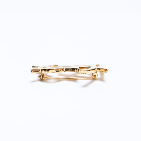 極美品 イヴ・サンローラン YVES SAINT LAURENT YSL ロゴ ブローチ