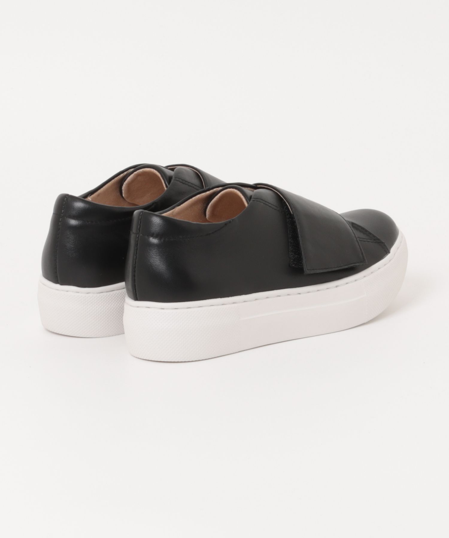 本革/軽量/223g/厚底/3cm】ベルクロスニーカー ALL BLACK│Jeffrey