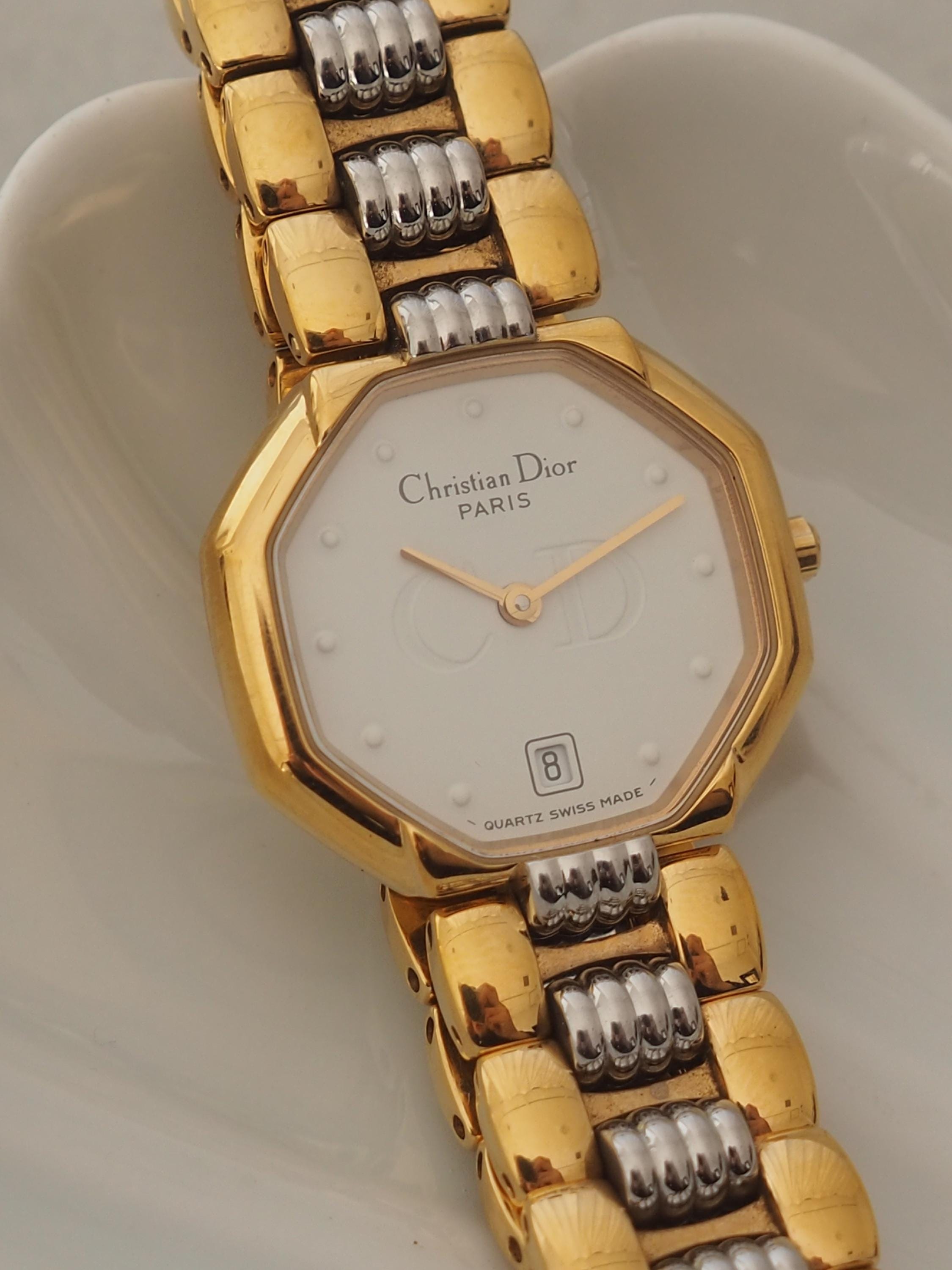 Christian Dior ディオール オクタゴン ウォッチ 腕時計 シルバー