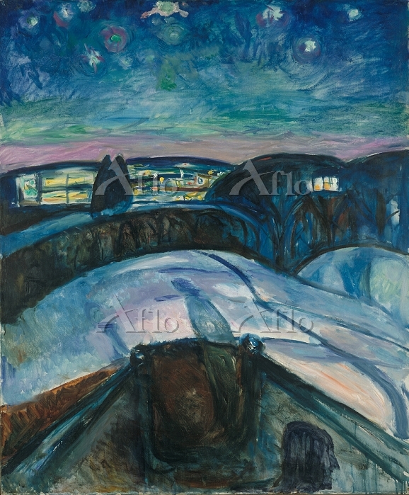 エドヴァルド・ムンク 「星月夜」 [30432002]のアート作品 - アフロ