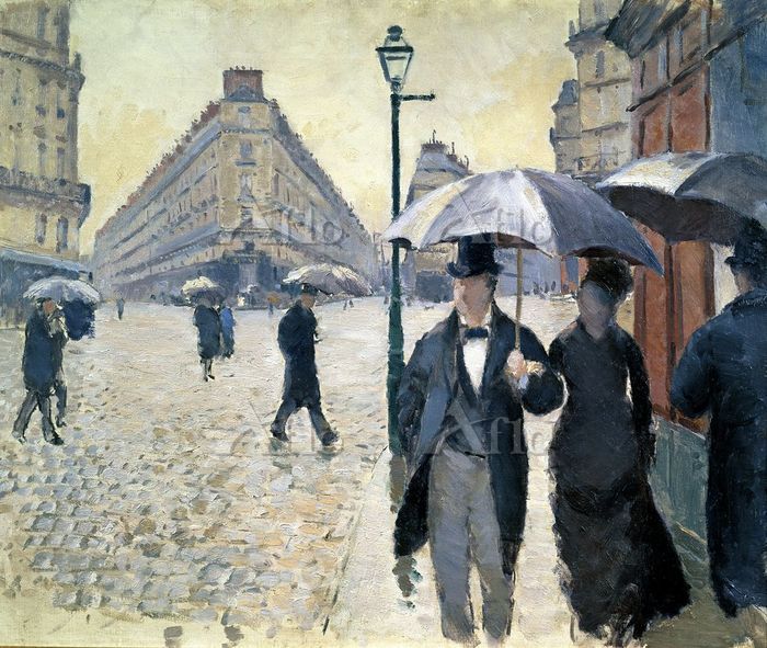 カイユボット 「パリの通り、雨（パリの街角、雨）」 [73410]のアート