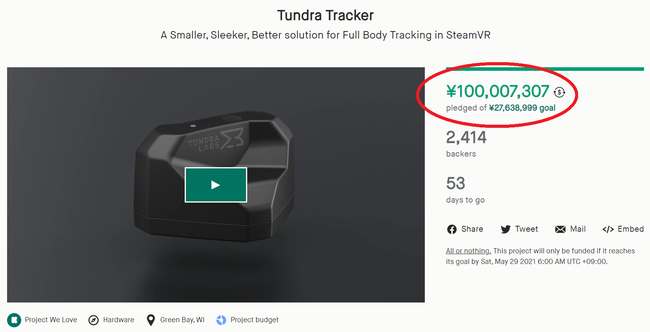 Tundra Tracker」、クラウドファンディング開始7日目で約1億円の支援金