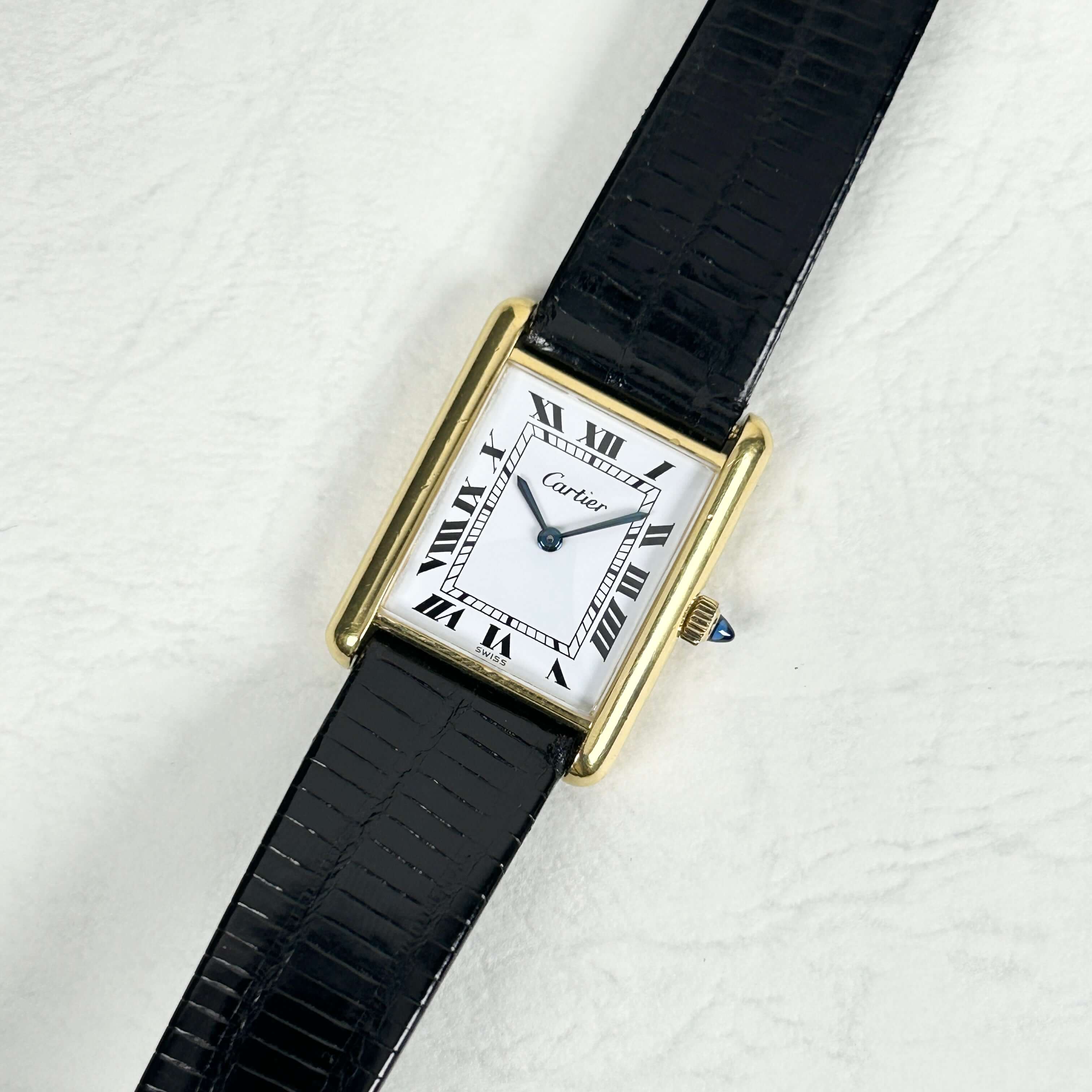 Cartier】カルティエマストタンク LM手巻きホワイトローマ Pre-must de