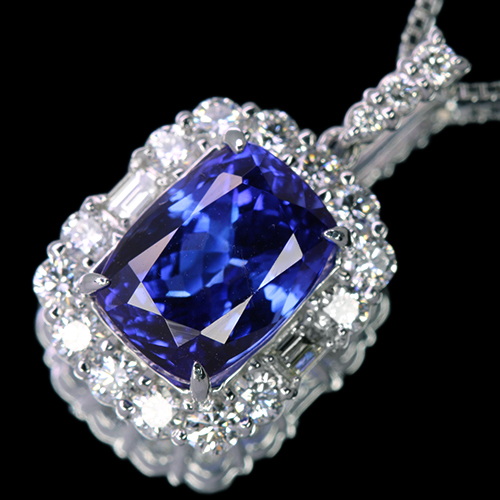 タンザナイト 5.7ct ダイヤモンド 約1ct プラチナ ネックレス【品質