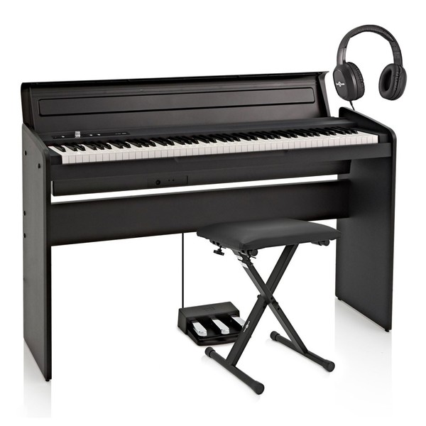 Korg LP-180 Digital Piano, Black with Stool + Headphones at Gear4music