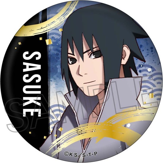 NARUTO in J WORLD うちはサスケ 絆 和紙缶バッジ NARUTO ナルトj-World 絆