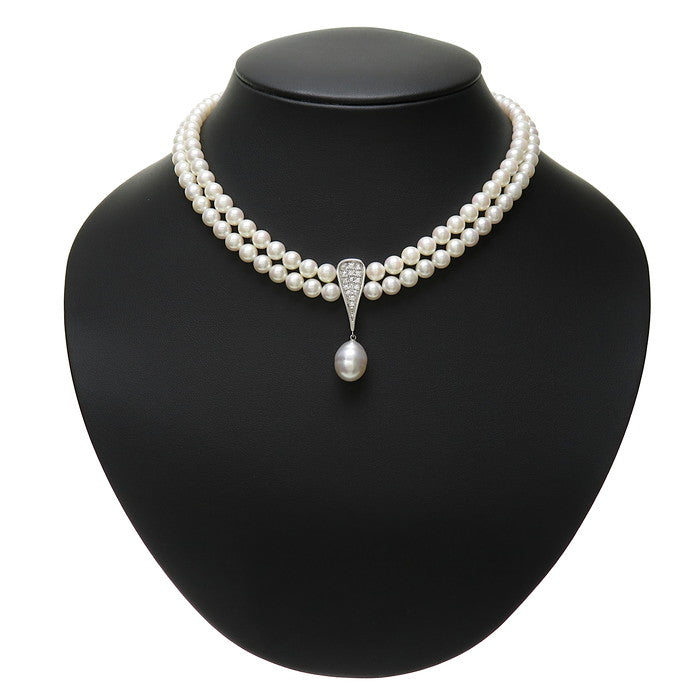 MIKIMOTO/ミキモト】 2連 アコヤ真珠 5.5~6mm 白蝶真珠 10mm