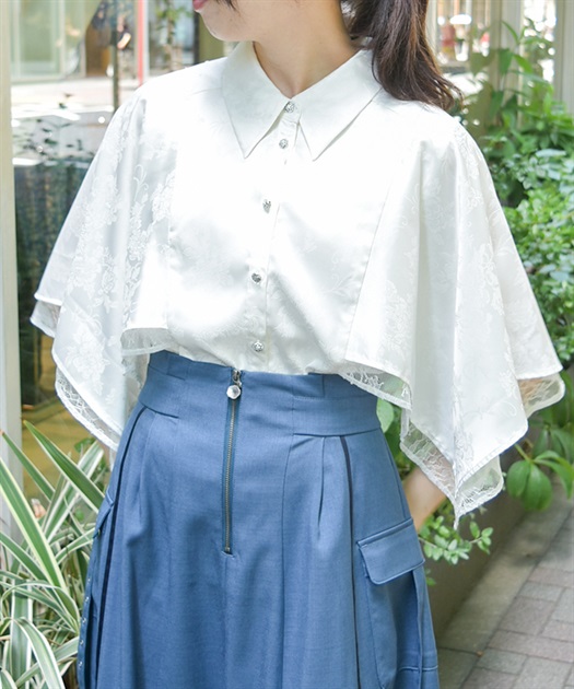 ケープ風ジャカードブラウス | axes femme online shop