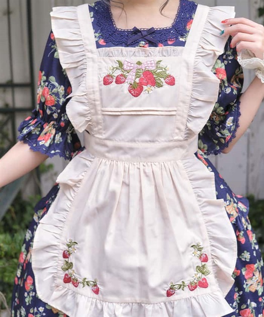 クラシックベリー刺繍エプロン | axes femme online shop