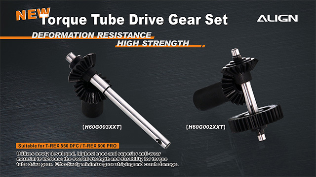 Align T-Rex New 550/600E/600N Red Torque Tube Rear Drive Gear Set