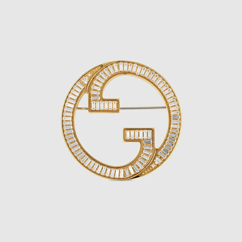 楽天市場】【未使用品】グッチ 【GUCCI】クリスタル ダブルG ブローチ