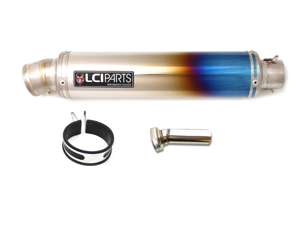 楽天市場】汎用 LCIPARTS ショートチタンマフラー 差込径50.8mm