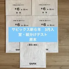 2026年最新】サピックス 新6年組分けテストの人気アイテム - メルカリ