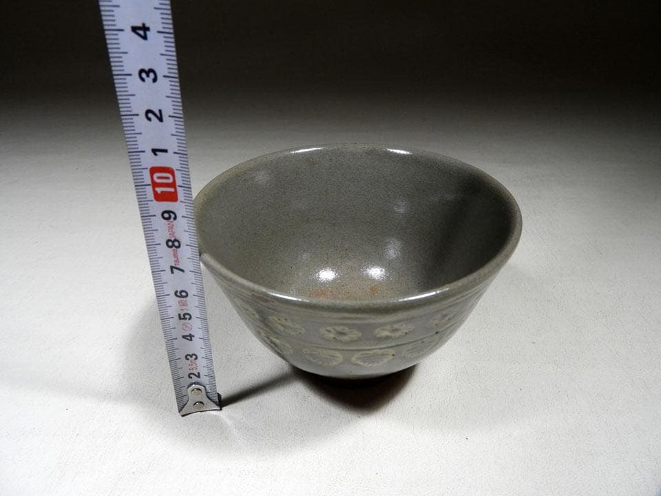 ○貴重 肥後 八代焼 高田焼 唐津焼 切高台 抹茶 茶碗 茶道具 合箱 径