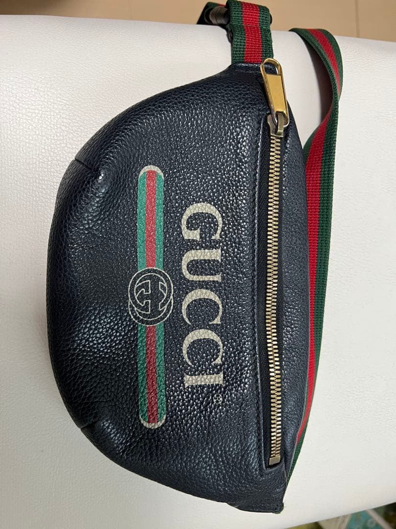 GUCCI ボディバッグ ネイビー レザー GUCCI（グッチ） バッグ メンズ ブランド ボディバッグ ウエストバッグ