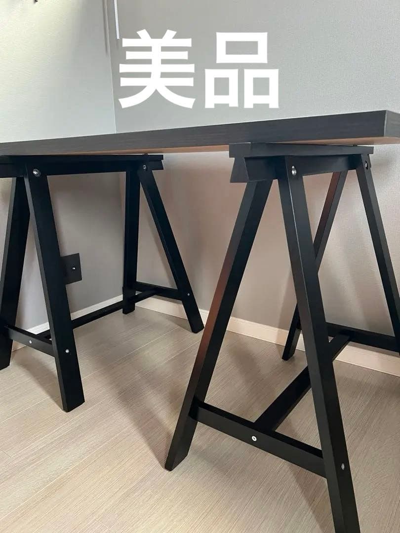 IKEA イケア ODDVALD オッドヴァルド　ブラック　2脚セット　テーブル イケア（IKEA） テーブル用架台 ブラック ダイニングテーブルや