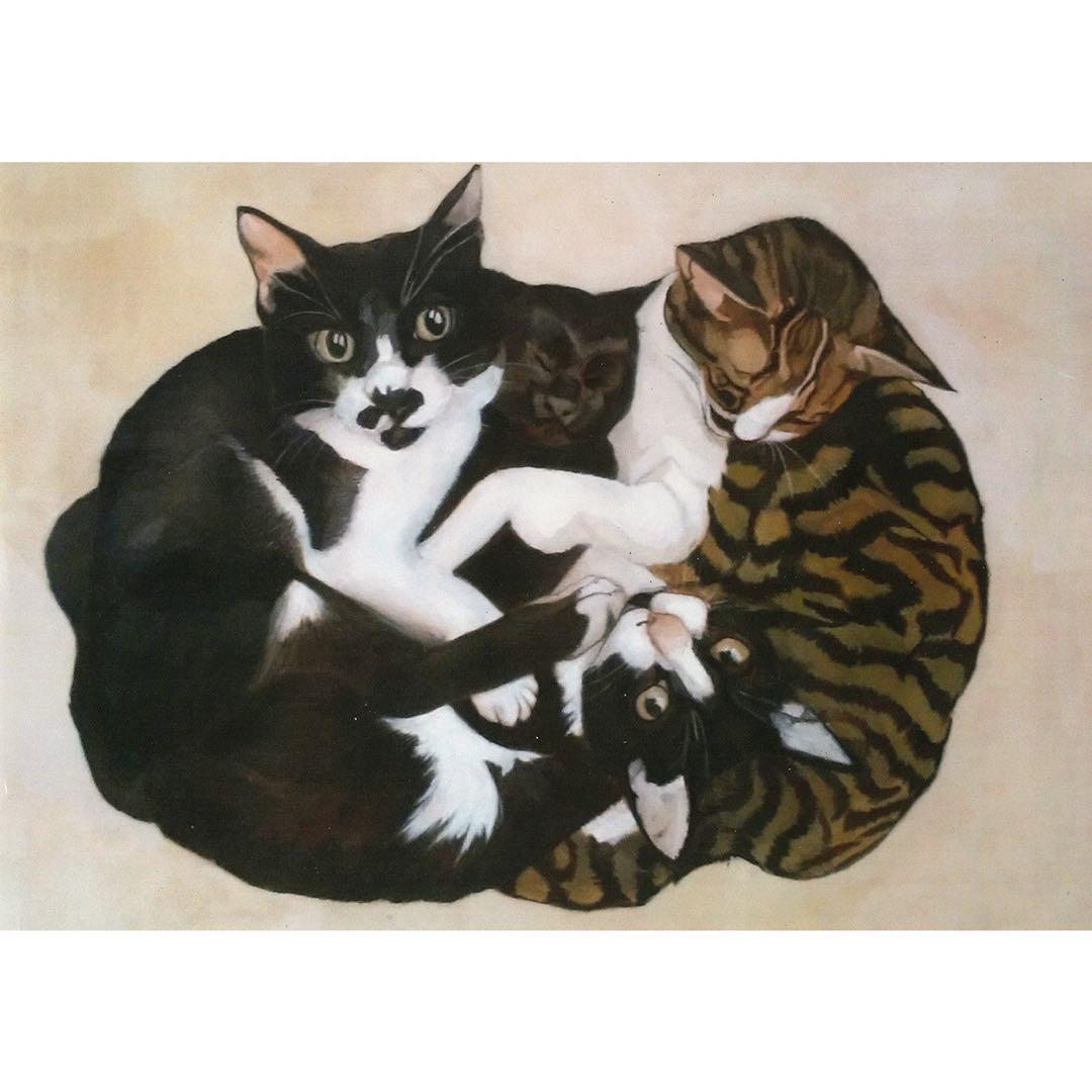 原画「ウメ12」《＋猫イラスト３枚無料プレゼント！》