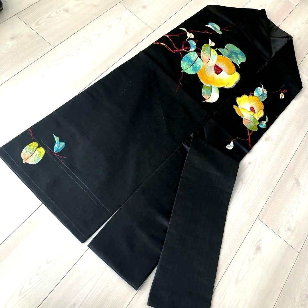 ニコニコ^ ^様専用 アンティーク名古屋帯 椿の刺繍 上質 大正ロNo.7-28