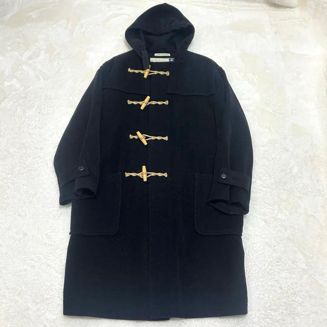 【美品】グローバーオール ヘリンボーン キングストン ダッフルコート 90s グローバーオール キングストン ダッフルコート ヘリンボーン 黒 L