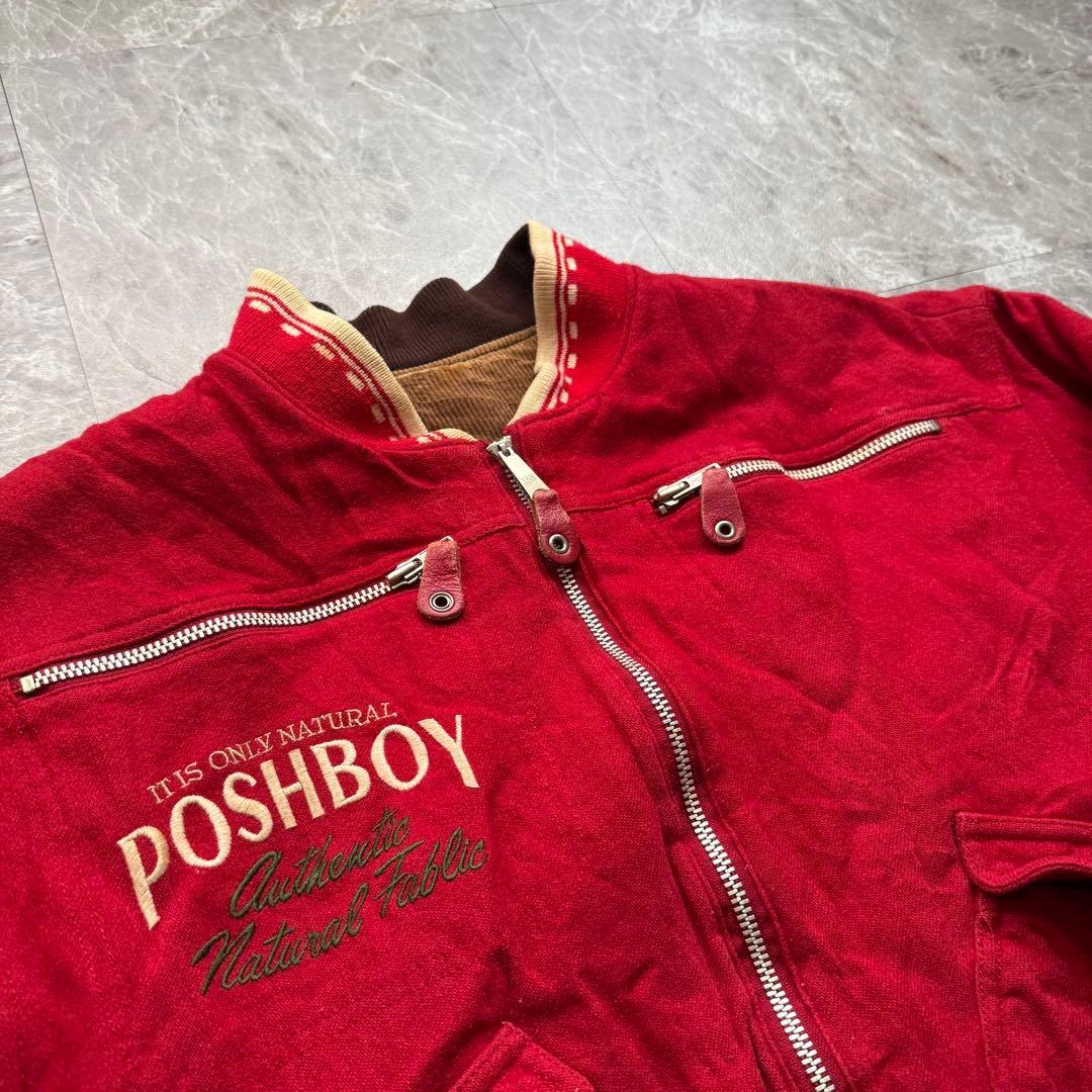 POSH BOY コーデュロイ ウールスタジャン リバーシブル 中綿入り