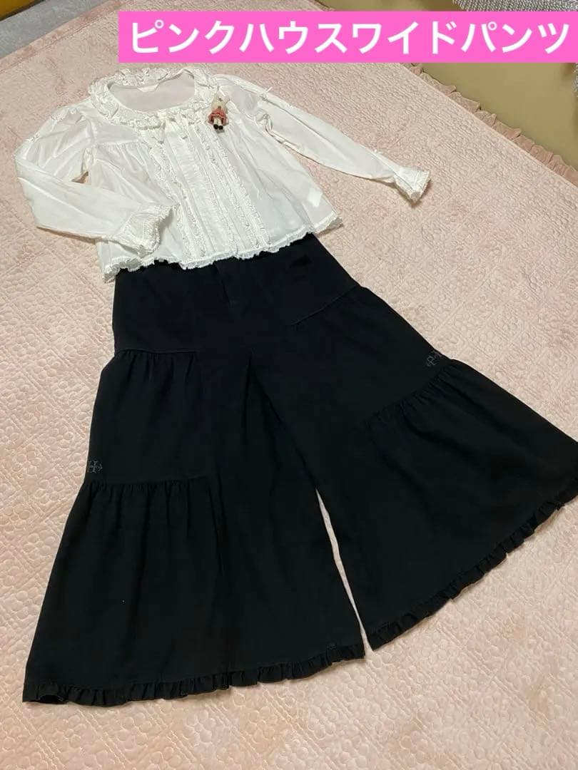 ピンクハウス　ワイドパンツ サテンスムースワイドパンツ｜ピンクハウスオフィシャルオンライン