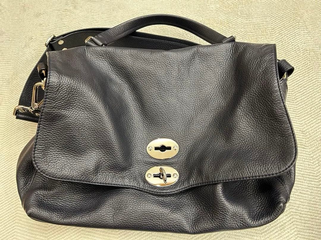 ZANELLATO POSTINA ネイビー　レザー ショルダーバッグ　M+ ZANELLATO Postina M Soft Marsiglia ポスティーナ / ザネラート