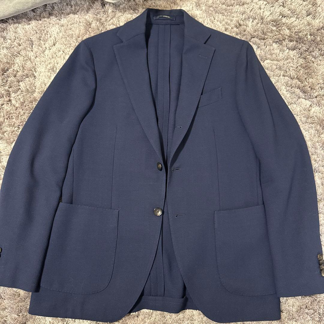 LARDINI ネイビー ビジネスジャケット ラルディーニ LARDINI ウールリネン3Bジャケット （NAVY