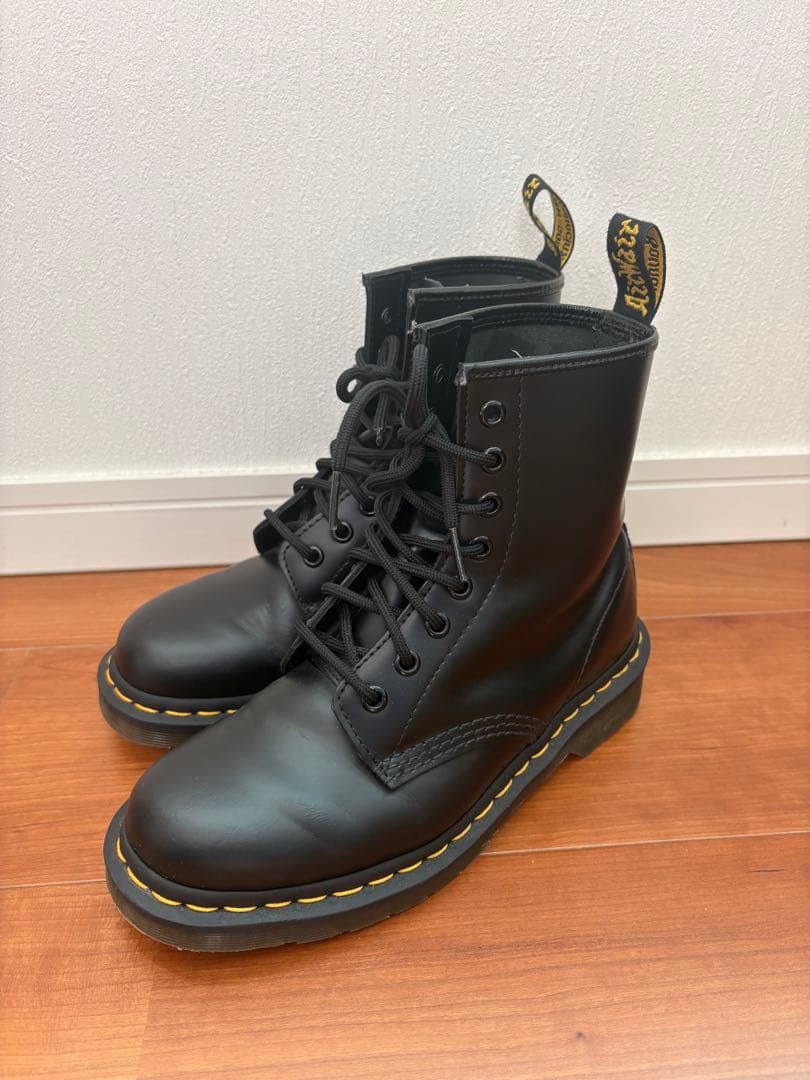 【美品】Dr.マーチン8ホール スムーズレザーレースアップブーツ/UK5 Dr.Martens（ドクターマーチン） 8ホール ブーツ レザーブーツ レース