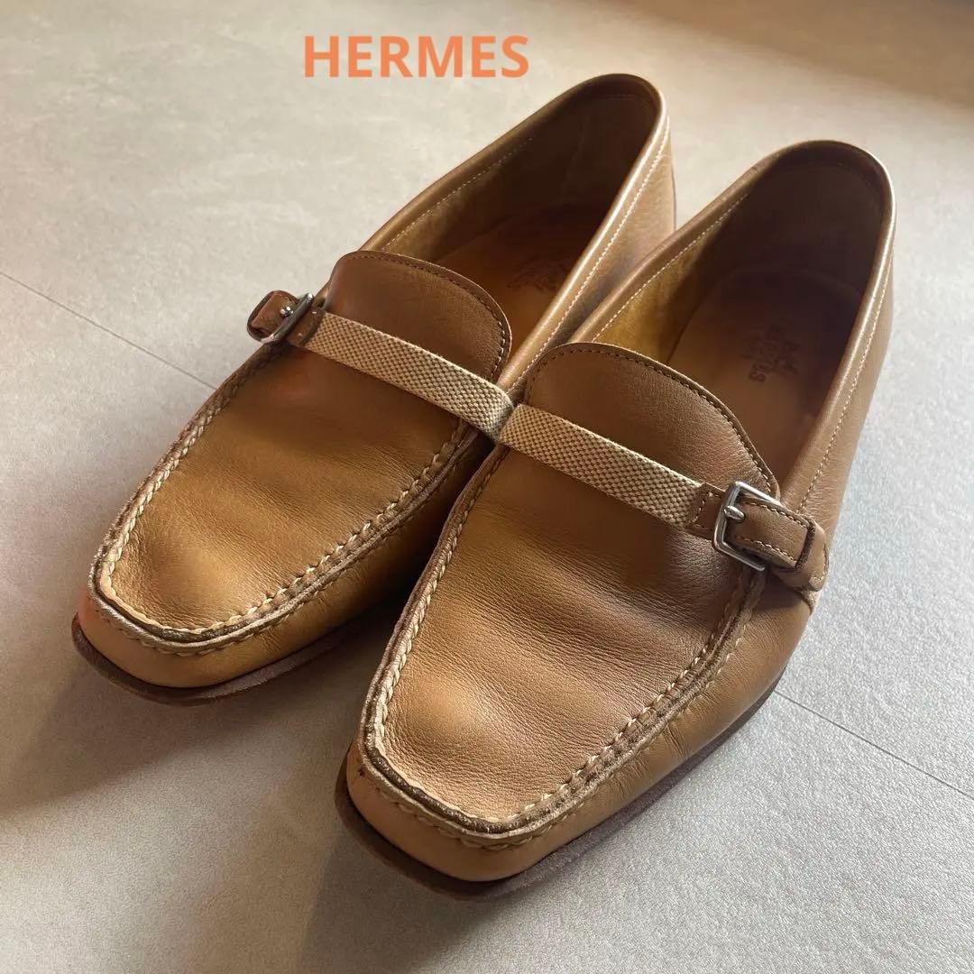 【HERMES 】レザー /革靴/美品/キャメル/36 HERMES（エルメス） 【爆買WEEK☆30%OFF】エルメス スニーカー #36 1/2