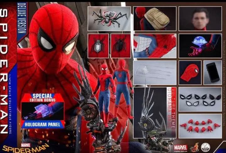 ホットトイズ 1/4 スパイダーマン デラックス版 限定ボーナスアクセサリー付き クオーター・スケール】『スパイダーマン：ホームカミング』1／4