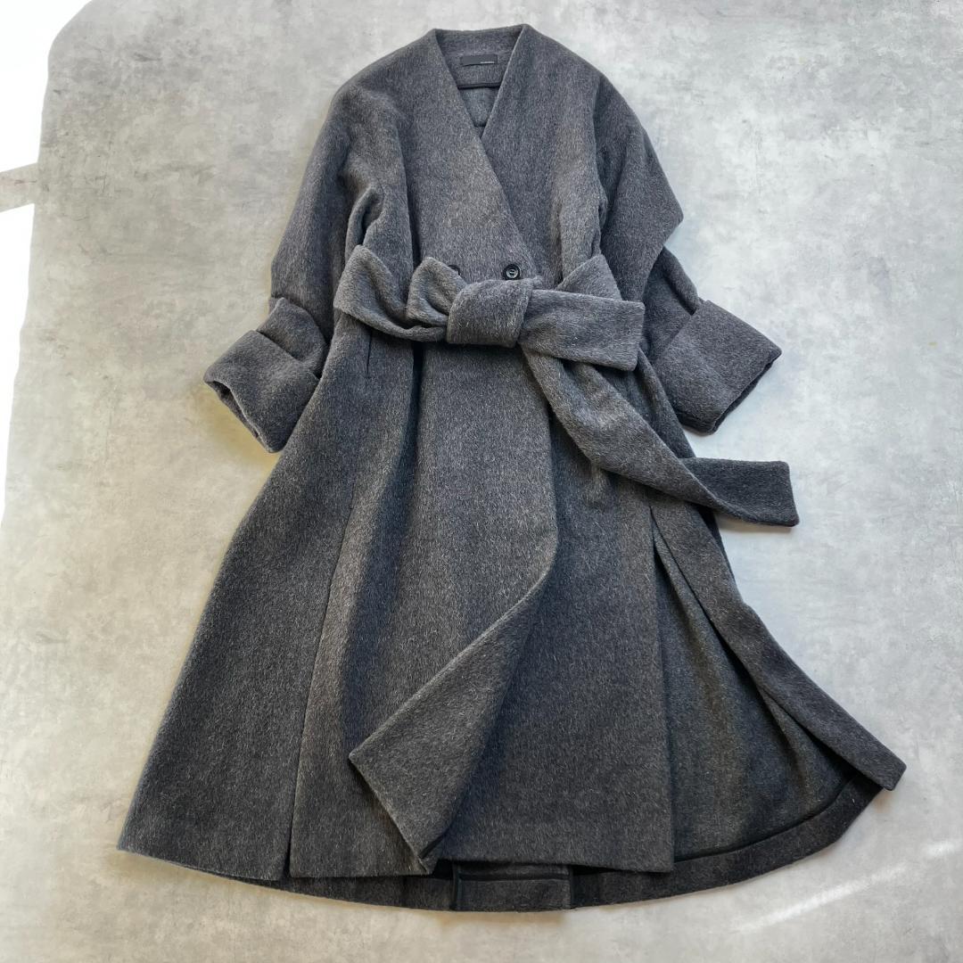 美品　スタイリング　ケイシラハタ　シャギーウールノーカラーボリュームコート754 セール】Shaggy Wool Shawl Collar Coat / ショールカラーシャギー