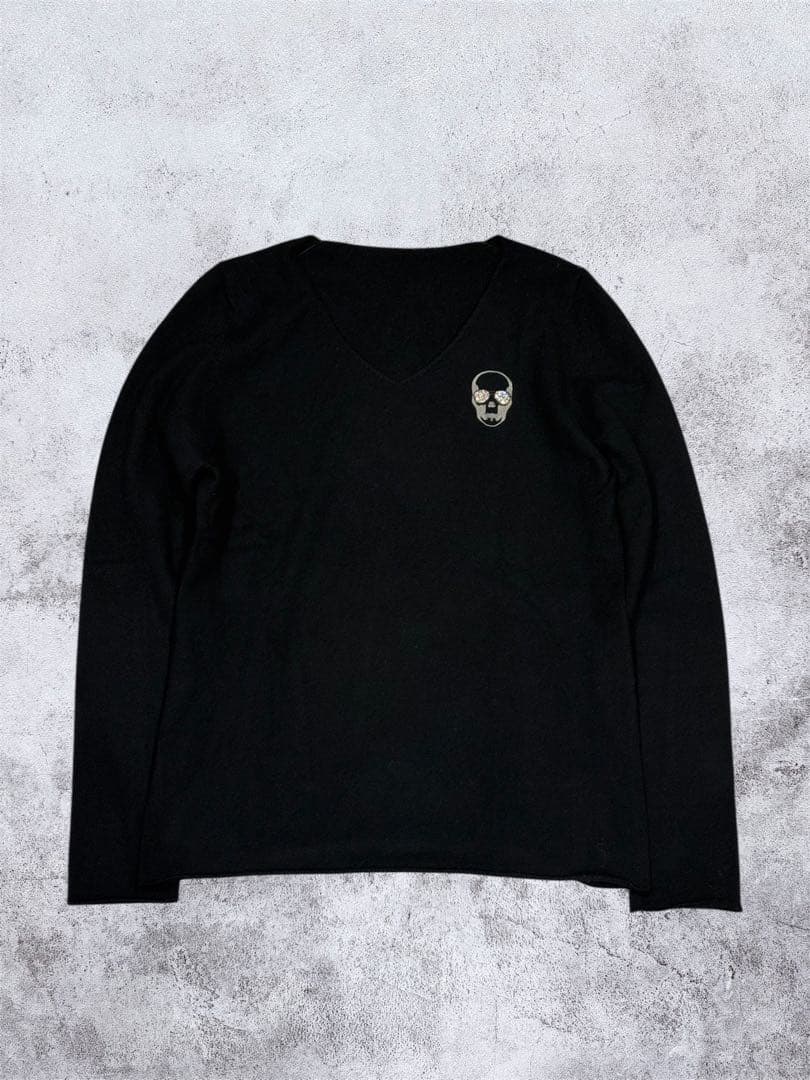 ルシアンペラフィネlucien pellat-finet カシミア100%ニット 2017fw-33man-skullknit-navy-