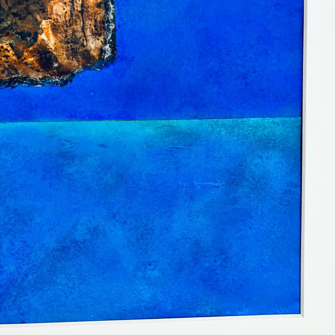 荒井虹子「帰ってみる夜」尹東柱 詩 額装 現代美術 作品42×37.5cm