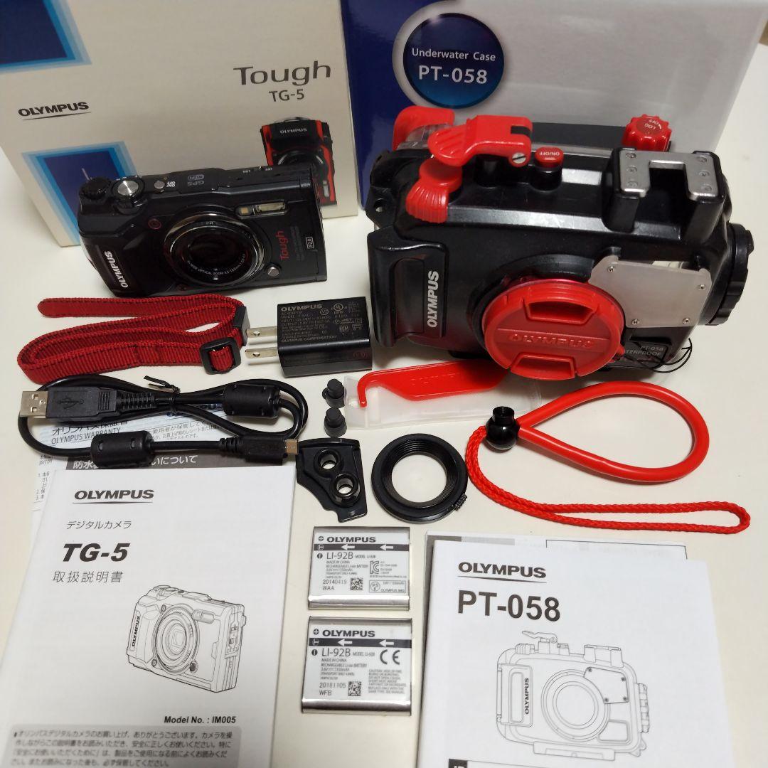 オリンパス　デジタルカメラ(TG-5)＆防水プロテクター(PT-058)、電池 OLYMPUS TG-5用 OLYMPUS TG-5用 防水プロテクター PT-058 防水