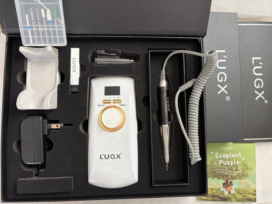 L'UGX 電動ネイルマシン マシーン 低騒音 低振動 8ビット付き　ホワイト 楽天市場】L'UGX ネイルマシン 30000RPM, ネイルオフマシーン 電動