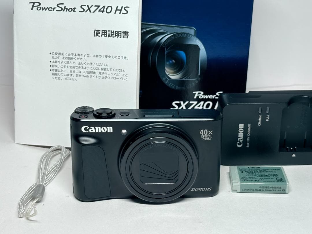 元箱付き 極上品 キヤノン PowerShot SX740 HS ブラック Canon Powershot SX740 HS Digital Camera (Black) with 32GB Card