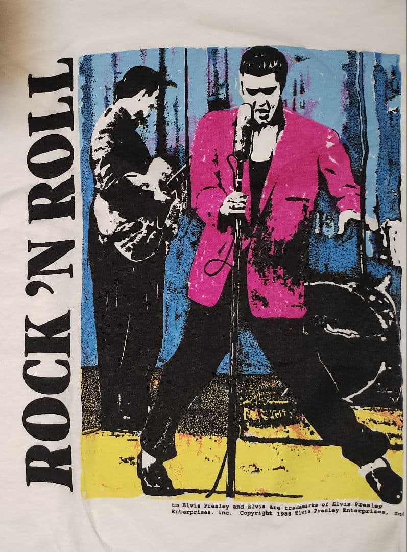エルビス・プレスリー 1988 R&Rビンテージ モノクロカラー Tシャツ XL ビンテージTシャツ】ELVIS Presleエルビスプレスリー 記念Tシャツ