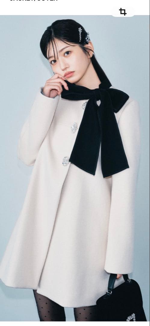 LILY BROWN L.B CANDY STOCKAラインビジューリボンコート LILY BROWN（リリーブラウン）の「[L.B CANDY STOCK]Aラインビジュー