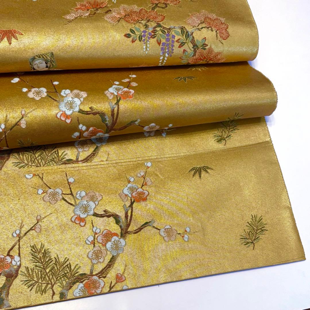 長嶋成織物 金泥箔 本金箔 袋帯 so310 - メルカリ