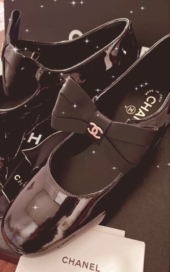 CHANELエナメルリボンストラップシューズ CHANELエナメルリボンストラップシューズ - メルカリ