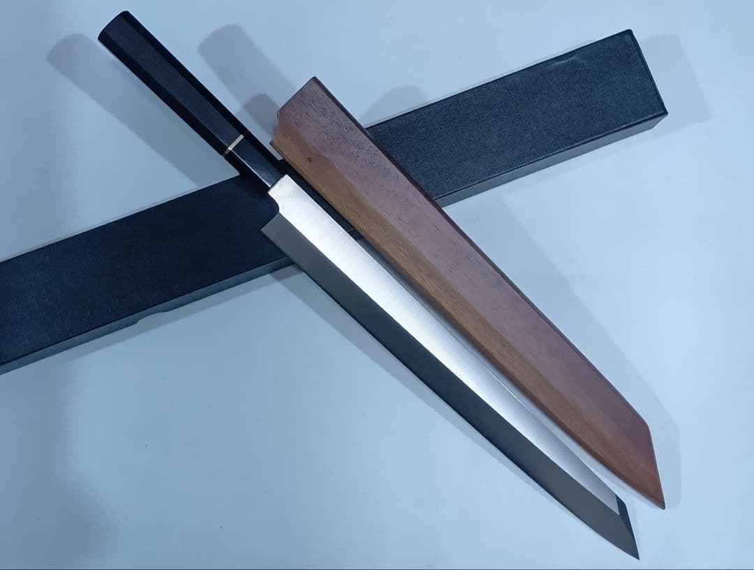 ステン本焼V金10号切付柳刃包丁33cm黒水牛黒檀八角柄 本焼V金10号和牛刀240mm 黒檀八角柄 切付和牛刀 薄造り V金10号 360mm