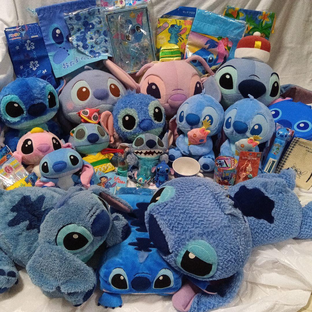 ✨ディズニースティッチ✨ ぬいぐるみ&文房具セット&ティッシュカバーetc３７点 パジャマ姿のスティッチを描いたホーム雑貨でリラックスタイムを満喫