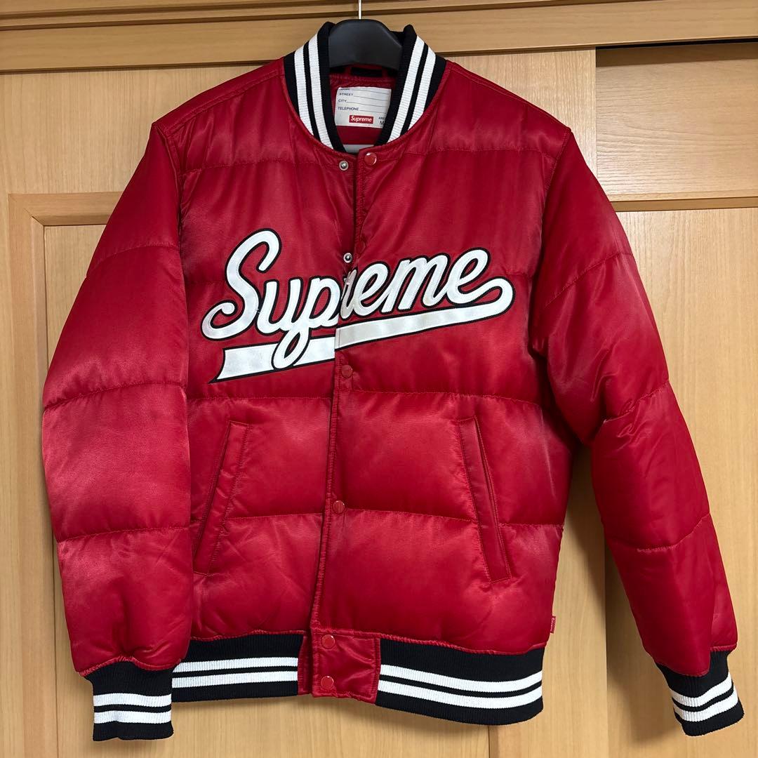 レア　SUPREME SCRIPT VARSITY PUFFY JACKET Supreme - Script Varsity Puffy Jacket - ParkSIDER