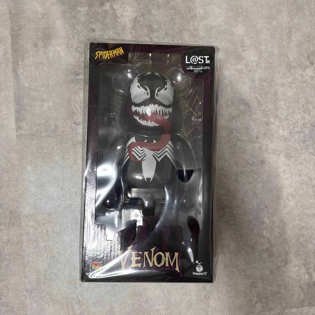 BE@RBRICK スパイダーマン ヴェノム 新品未開封 VENOM 400% ベアブリックBE@RBRICK400% スパイダーマン ヴェノムハッピーくじ