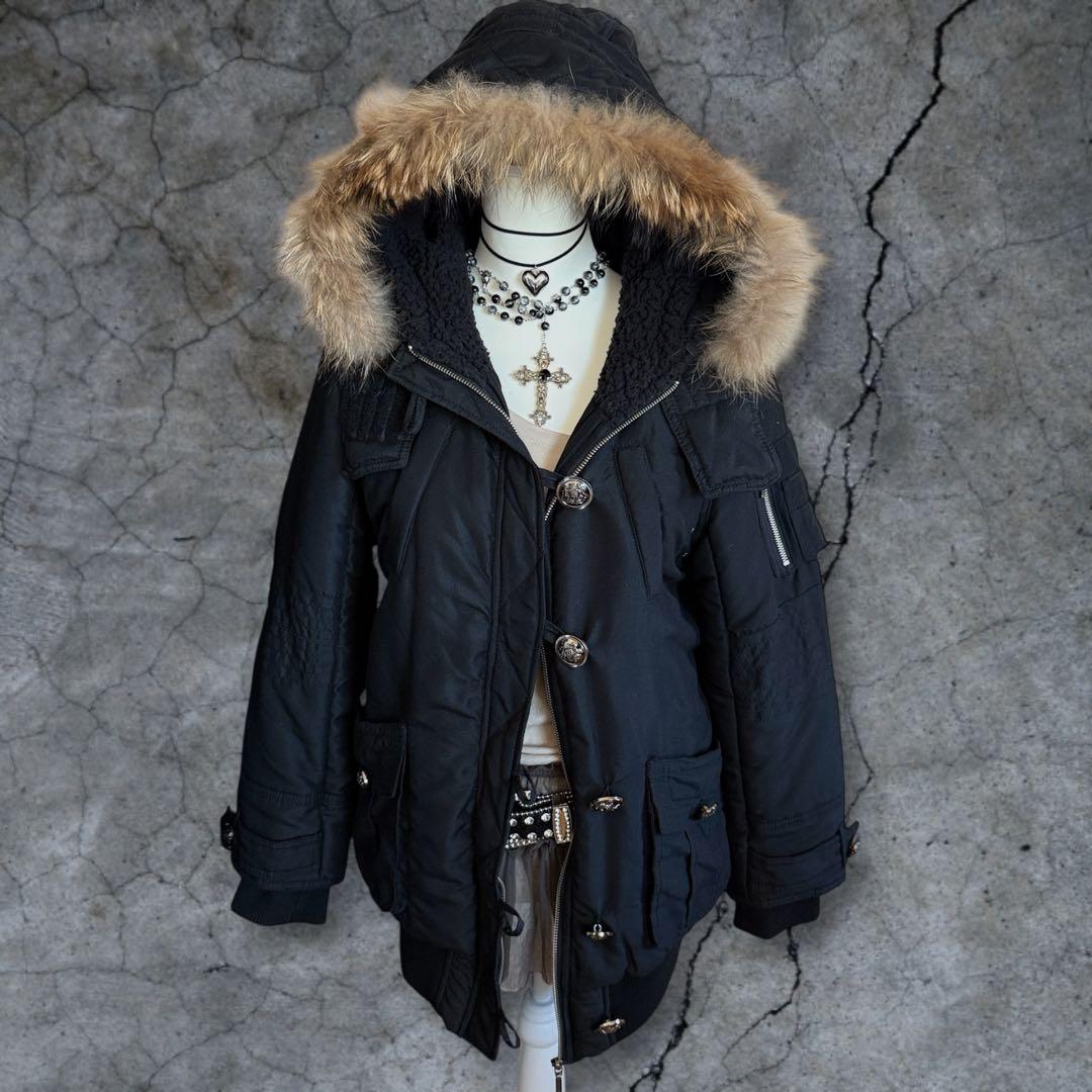 CECIL McBee 黒 モッズコート 平成ギャル y2k archive y2k 00s archive ギミック モッズコート 平成ギャル グランジ 黒